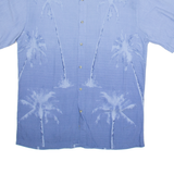 HOLLIS RIVER Mens Hawaiian Shirt Blue Floral M