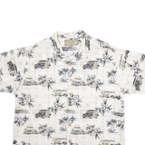 PALM ISLAND Mens Hawaiian Shirt Beige Crazy Pattern XL