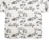 PALM ISLAND Mens Hawaiian Shirt Beige Crazy Pattern XL
