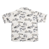 PALM ISLAND Mens Hawaiian Shirt Beige Crazy Pattern XL