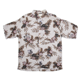 M.E SPORT Mens Hawaiian Shirt Grey Floral XL