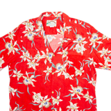 PARADISE FOUND Mens Hawaiian Shirt Red Floral XL