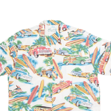 DIAMOND HEAD Mens Hawaiian Shirt White Crazy Pattern L