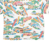DIAMOND HEAD Mens Hawaiian Shirt White Crazy Pattern L