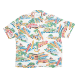 DIAMOND HEAD Mens Hawaiian Shirt White Crazy Pattern L