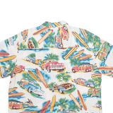 DIAMOND HEAD Mens Hawaiian Shirt White Crazy Pattern L
