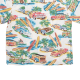 DIAMOND HEAD Mens Hawaiian Shirt White Crazy Pattern L