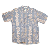 M.E SPORT Mens Hawaiian Shirt Grey Floral L