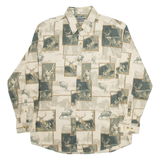 FIELD & STREAM Mens Shirt Brown Crazy Pattern Long Sleeve M