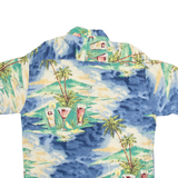 CAMPIA MODA Mens Hawaiian Shirt Blue Crazy Pattern L