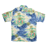 CAMPIA MODA Mens Hawaiian Shirt Blue Crazy Pattern L