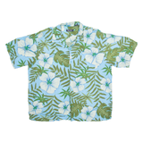 PURITAN Mens Hawaiian Shirt Blue Floral XL