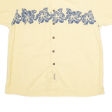 KHAKIS Mens Hawaiian Shirt Yellow Floral M
