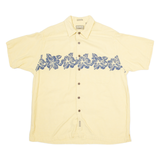 KHAKIS Mens Hawaiian Shirt Yellow Floral M