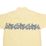 KHAKIS Mens Hawaiian Shirt Yellow Floral M