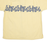 KHAKIS Mens Hawaiian Shirt Yellow Floral M