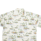 PIERRE CARDIN Mens Hawaiian Shirt Beige Crazy Pattern 2XL