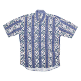 ALEXANDER MARTIN Mens Hawaiian Shirt Blue Crazy Pattern M