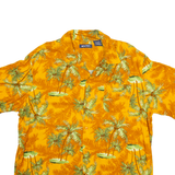 PURITAN Mens Hawaiian Shirt Orange Crazy Pattern L