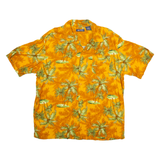 PURITAN Mens Hawaiian Shirt Orange Crazy Pattern L