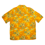 PURITAN Mens Hawaiian Shirt Orange Crazy Pattern L