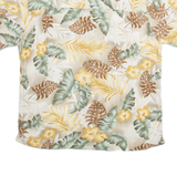 ISLAND SHORES Mens Hawaiian Shirt Beige Floral XL
