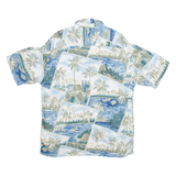 ST JOHN'S BAY Mens Hawaiian Shirt Blue Crazy Pattern L