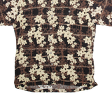 CARIBBEAN BLUES Mens Hawaiian Shirt Black Floral L