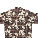 CARIBBEAN BLUES Mens Hawaiian Shirt Black Floral L