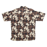 CARIBBEAN BLUES Mens Hawaiian Shirt Black Floral L