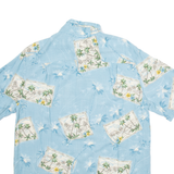 BATIK BAY Mens Hawaiian Shirt Blue Crazy Pattern M