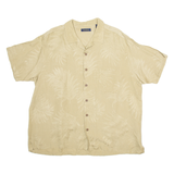 CLUB ROOM Mens Hawaiian Shirt Beige Crazy Pattern 2XL