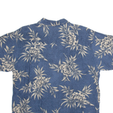 CHEROKEE Mens Hawaiian Shirt Blue Floral L