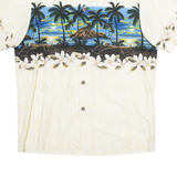 HAWAIIAN COLLECTION Mens Hawaiian Shirt Beige Crazy Pattern S