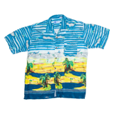 OCI TROPICAL Mens Hawaiian Shirt Blue Crazy Pattern M