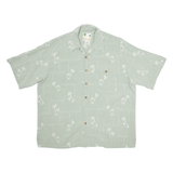 BANANA CABANA Mens Hawaiian Shirt Grey Silk Crazy Pattern XL