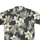 UNTIED Mens Hawaiian Shirt Black Floral L