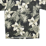 UNTIED Mens Hawaiian Shirt Black Floral L