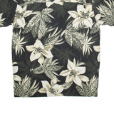 UNTIED Mens Hawaiian Shirt Black Floral L