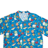 TOUCAN DANCE Mens Shirt Blue Crazy Pattern 2XL