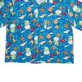 TOUCAN DANCE Mens Shirt Blue Crazy Pattern 2XL