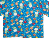 TOUCAN DANCE Mens Shirt Blue Crazy Pattern 2XL
