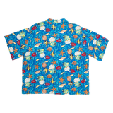 TOUCAN DANCE Mens Shirt Blue Crazy Pattern 2XL