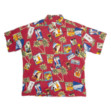 KOKO ISLAND Mens Hawaiian Shirt Red Crazy Pattern 2XL