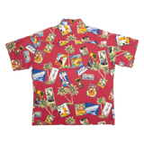 KOKO ISLAND Mens Hawaiian Shirt Red Crazy Pattern 2XL