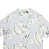 AXIST Mens Hawaiian Shirt Grey Silk Floral XL