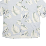 AXIST Mens Hawaiian Shirt Grey Silk Floral XL