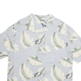 AXIST Mens Hawaiian Shirt Grey Silk Floral XL