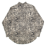 ROUNDTREE & YORKE Mens Shirt Black Crazy Pattern Long Sleeve M