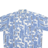 TE MANA Mens Shirt Blue Crazy Pattern L